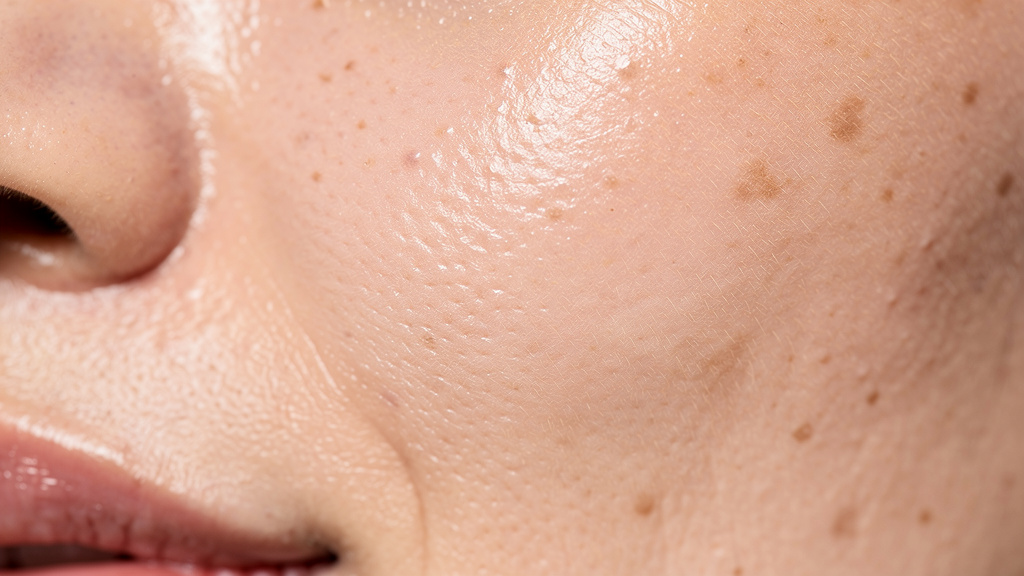 Close-up of healthy sensitive skin texture